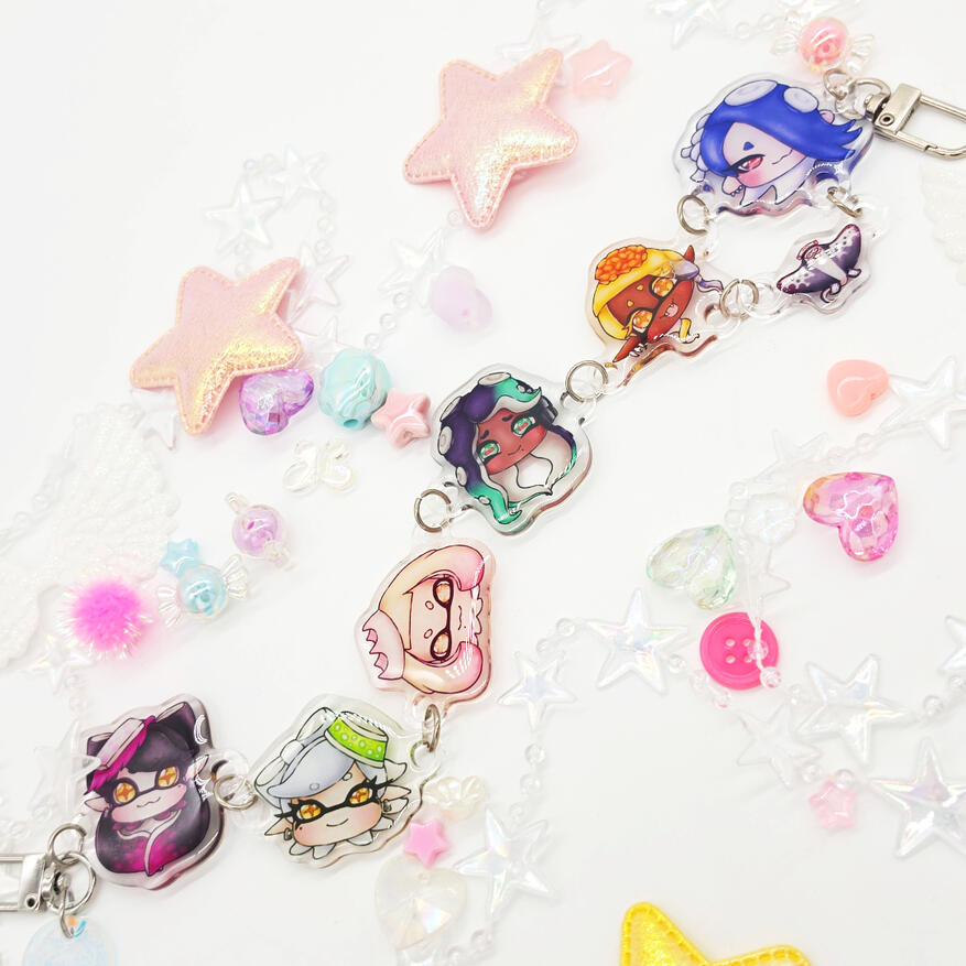 Splatoon linked keychain